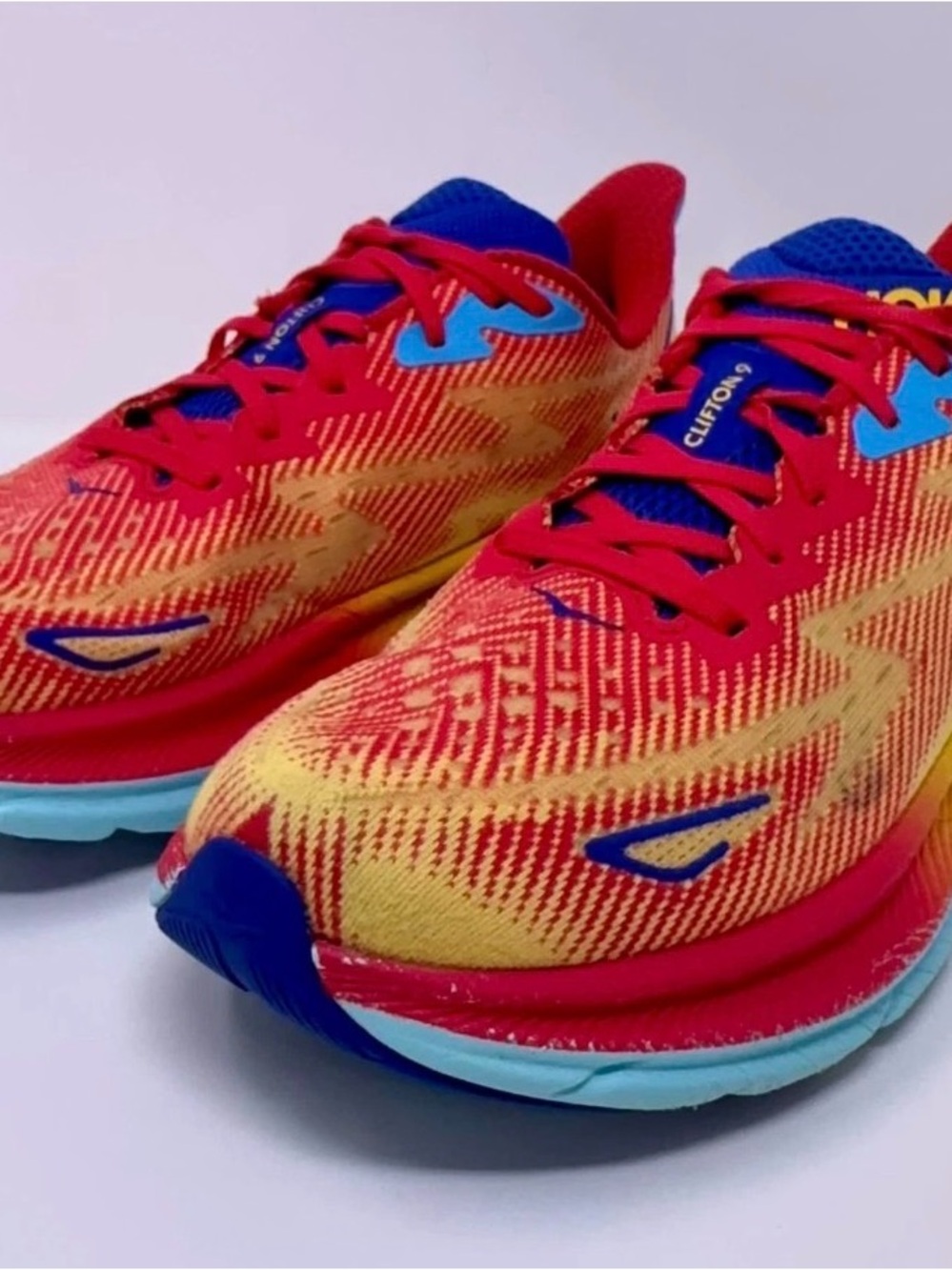HOKA Clifton 9 CERISE / CLOUDLESS Sneakers NWOT - Picture 3 of 5
